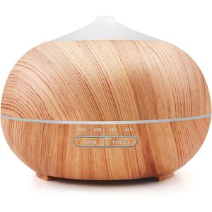 400ml Ultrasone Aromadiffuser voor Geurolieën en Aromatherapie - Elektrische Luchtbevochtiger met 7 Kleuren Ledlampjes voor Thuis, Slaapkamer, Kantoor, Yoga en SPA