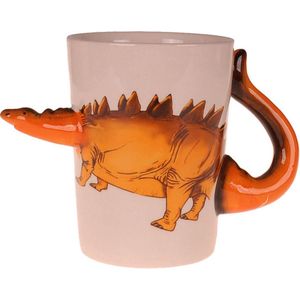 Beker - Dinosaurus Stegosaurus Oranjebruin - Keramiek - 350ml