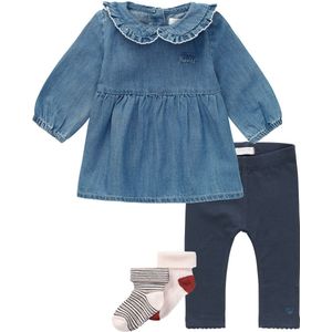 Noppies - Kledingset - 4delig - Jurk Acarique Medium wash - Legging Las Vegas Blue Nights - 2 paar sokjes - Maat 92