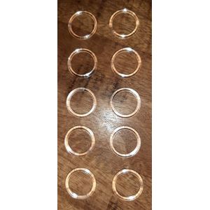10 transparante ringen - gordijnringen 2 cm - kunststof bevestigingsringen - wit transparant - 10x gordijnring - ook geschikt voor optrekkoord