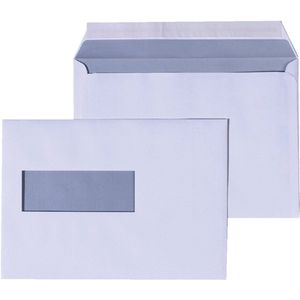 DULA - C5 Enveloppen - Met venster links - A5 formaat wit - 229 x 162 mm - 250 stuks - Zelfklevend met plakstrip - 80 Gram