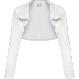 La V Bolero meisje met kraag : Wit 128-134