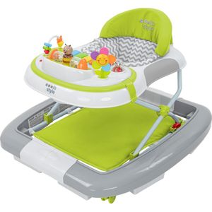 ib style® Loopstoel Babywalker - Baby Loopwagen - Looptrainer - Speelset en Dienblad - Schommelfunctie - Muziekfunctie - Little Wave - Groen