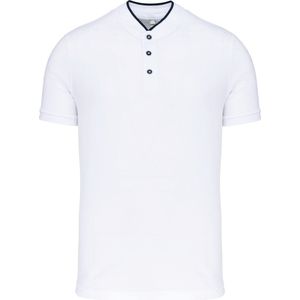 Kariban Herenpolo met maokraag en korte mouwen K223 - White / Navy - XXL