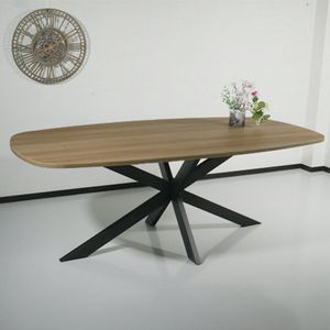 Eettafel Deens ovaal 210x110cm licht bruin Hero ovale eettafel