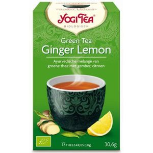 6x Yogi tea Green Tea Ginger Lemon Biologisch 17 stuks