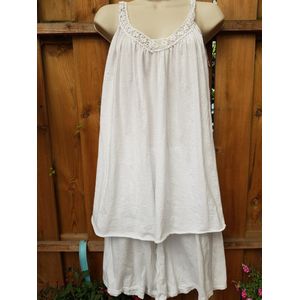 Dames top met broekje plus size wit 42/46