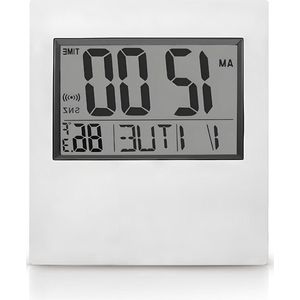 Slim Large Digital LCD Screen Alarm Clock with Calendar and Temperature - Desk Clock for All Ages by Ruiqas