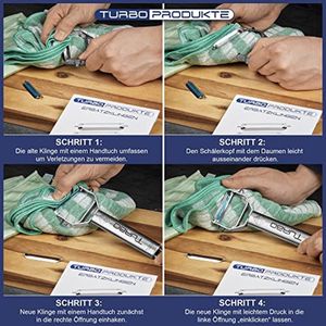 Originele reservemessen voor dunschiller - 4 stuks