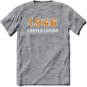 1946 Limited Edition T-Shirt | Goud - Zilver | Grappig Verjaardag en Feest Cadeau Shirt | Dames - Heren - Unisex | Tshirt Kleding Kado | - Donker Grijs - Gemaleerd - 3XL