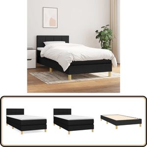 vidaXL Boxspring - Matras - Zwart - 90x200 cm Boxspringbed - Boxsprings - Slaapkamerinrichting - Tweepersoonsbed - Bed Met Hoofdbord