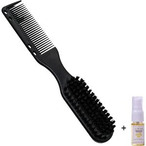 Aurgan 2-in-1 baardborstel - barber borstel - incl arganolie - baardkam en baardborstel
