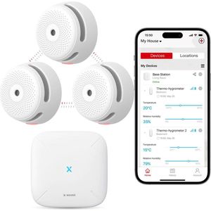 X-Sense Link+ Pro Slimme Rookmelder bundel - 3 XS01-M Rookmelders en SBS50 Base Station - Werkt via app - WiFi gateway - Draadloos RF koppelbaar - Brandalarm - Smart home