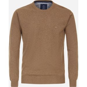 Redmond heren trui katoen - O-hals - camel (middeldik) - Maat: XL