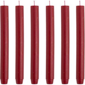 Cactulas-sDinerkaarsen - Dikke kaarsen - Antiek Rood - 30 x 2.6 cm - 6 stuks - 20 Branduren