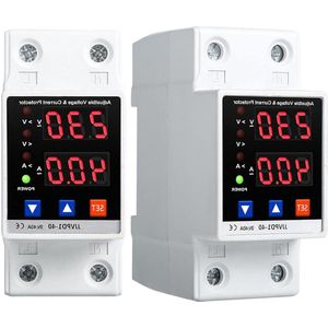 Surge Protector - Adjustable Voltage Protection 230 V 40 A - Automatic Recovery - AC 220 V - DIN Rail Protection