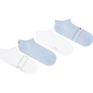 Tommy Hilfiger TH WOMEN SNEAKER 4P RIB SHINE ECOM Sokken - white / blue - Maat 35/38
