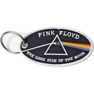 Pink Floyd - Dark Side Of The Moon Oval White Border Sleutelhanger - Zwart