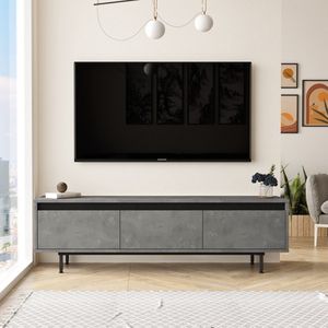 Vica Nordica TV Meubel - 160cm - Betonlook - Nordic Stijl TV Kast met Metalen Poten