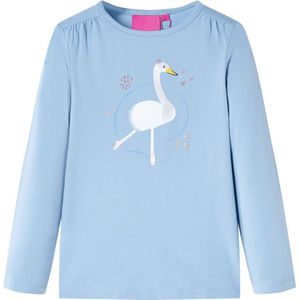 vidaXL - Kindershirt - met - lange - mouwen - 116 - lichtblauw
