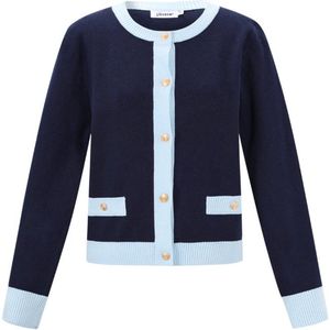 Chique cardigan - klassiek vest - nieuwe collectie - herfst/winter - dames - marineblauw - maat S/M