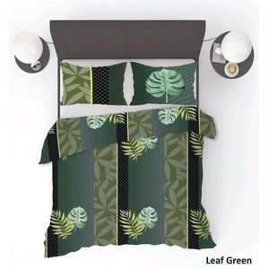 Dekbedovertrek Leaf Green 1-Persoons - 140 x 200/220 cm + 1 Kussensloop