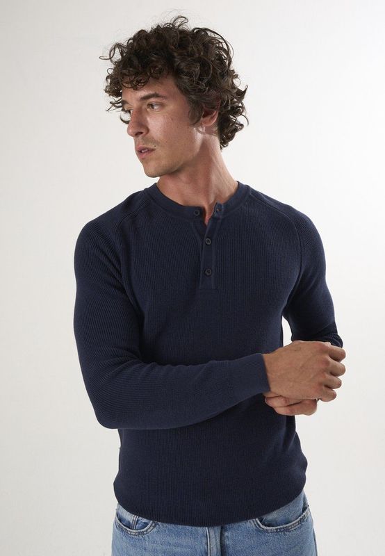 Felix Hardy Ronde Hals Trui - Pullover - Sweater - %100 Katoen Heren Navy - 2Xl