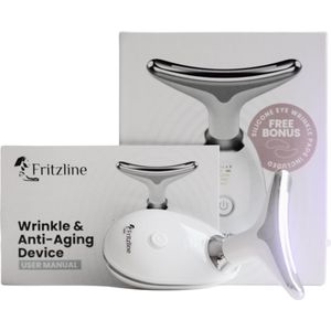 Fritzline Huidverjongingsapparaat – Facelift & Anti-Rimpel – 7 LED Kleurentherapie – Inclusief Eye Pads & Luxe Handleiding – Geschenkverpakking