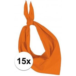 15x Zakdoek bandana oranje - hoofddoekjes