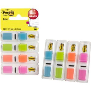 Post-it® kleine Indextabs in een plastic dispenser, gemengde kleuren, 3x35/verpakking, + 35 GRATIS kleine Indextabs