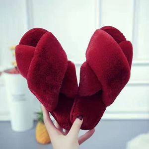 Dames winterpantoffels - Pantoffels met traagschuim - Antislip comfortabele katoenen pantoffels - Dames winterpantoffels met open neus - Crossover pantoffels voor thuis - Geschikt voor binnen/buiten - 36/37