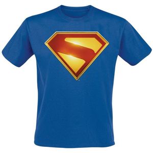Superman 2025 - Superman Gleaming Logo Heren T-shirt - blauw - S