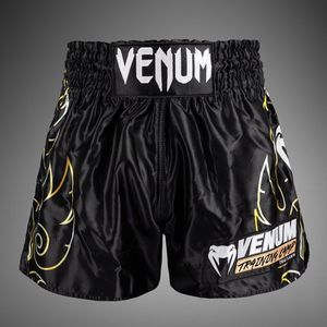 Venum VTC Flames Muay Thai Shorts Zwart Goud - XS