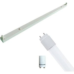 LED TL Armatuur met T8 Buis Incl. Starter - Aigi Dybolo - 120cm Enkel - 16W - Helder/Koud Wit 6400K - Beschermingsgraad IP20