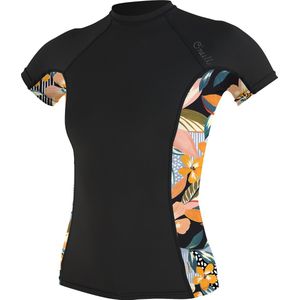 O'Neill Dames Korte Mouwen Lycra Vest Met Zijprint - Black