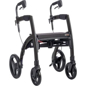 Rollz Motion - Rollator en Rolstoel in Eén - Mat-zwart