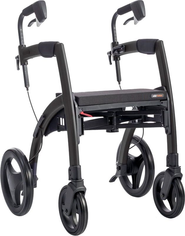 Rollz Motion - Rollator en Rolstoel in Eén - Mat-zwart