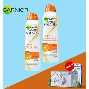 Garnier Ambre Solaire Dry Protect Zonnebrandspray SPF50 200 ml - 2 Multipack - Oramint oral Care Kit