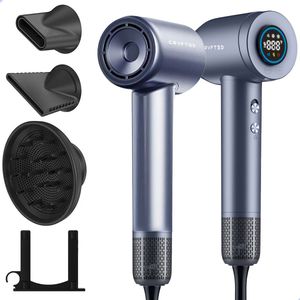 CRVFTED IONICDRY - Ionische Föhn met Diffuser - 1600W - Yson - Ultra Stil - Superkrachtig - Haardroger - Coolshot - Meer dan 5 standen - ingebouwd LCD Scherm met tempratuurweergave