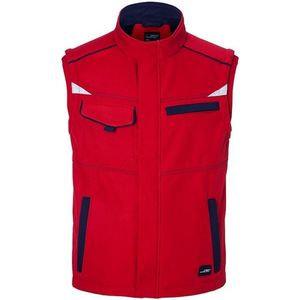 James and Nicholson Uniseks werkkleding Softshell Vest Level 2 (Rood/Zwaar)