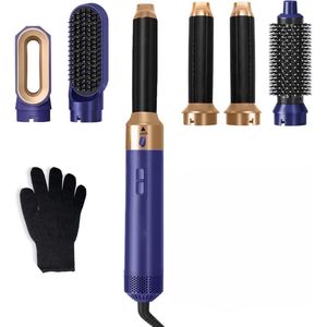 White-label® Fohnborstel - Krulborstel - Krultang 5 in 1 - Blauw