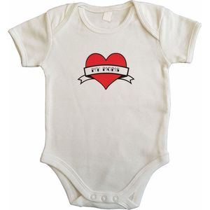 Witte romper met ""My moms"" - maat 74/80 - moederdag, zwanger, cadeautje, kraamcadeau, grappig, geschenk, baby, tekst, bodieke