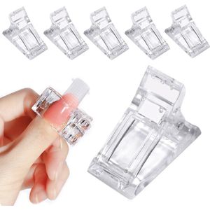 ***10 stuks Polygel klem - Polygel - Nagel klem - Nagel clip - Polygel clip - Polygel klemmen nagel - Nail clips - Transparant - van Heble® ***