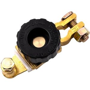 Batterij-scheidingsschakelaar, 12 V/24 V, batterijscheidingsschakelaar, veilige uitschakeling, scheidingsschakelaar, zuiver koper, voor auto's, vrachtwagens, schepen, jachten zwart, 10 mm