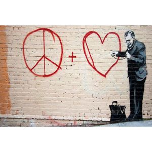 BANKSY Peaceful Hearts Doctor Canvas Print