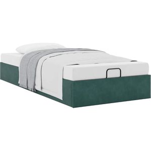 vidaXL - Bedframe - zonder - matras - 80x200 - cm - fluweel - donkergroen