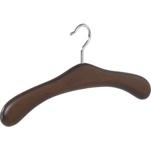 De Kledinghanger Gigant - 10 x Garderobehanger beukenhout walnoten gebeitst, 45 cm