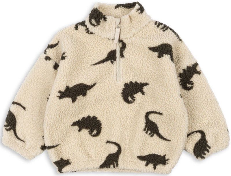 Konges Sløjd Fleece Trui - Jody Teddy - Dino Silhouet - Konges Sløjd - 74 - Fleece Jas