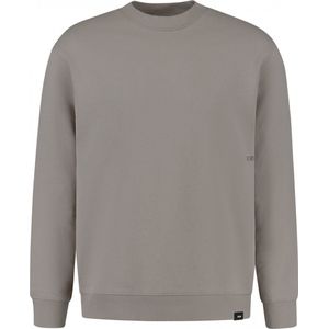 Purewhite - Heren Loose Fit Sweaters Crewneck LS - Taupe - Maat S
