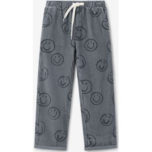 Sissy-Boy - Corduroy Broek - Blauw - Met Smiley Print